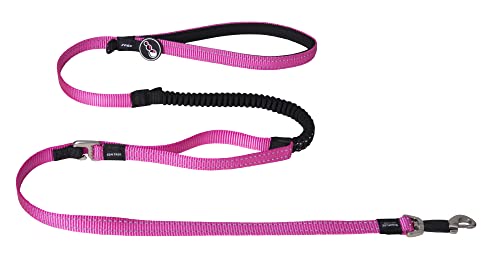 Rogz Shock Absorbing Reflective Control Long Leash Medium - Pink