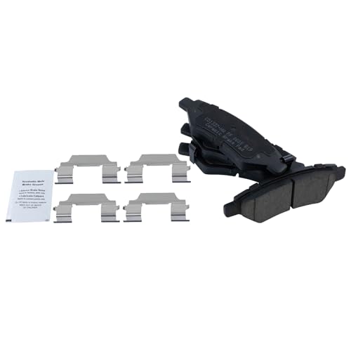 Image of TRQ Performance Rear Brake Pad and Rotor Set Ceramic Coated Drilled Slotted