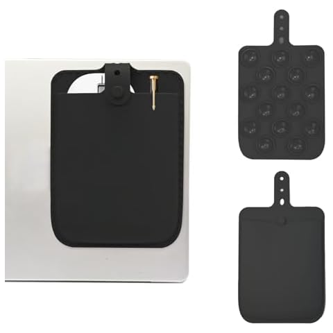 Universal Suction Cup Mouse Bag, Wireless Mouse Stand, Laptop Mouse case, Powerful Suction Cup, no Residue, Compatible with iPad or MacBook (Black) Cover