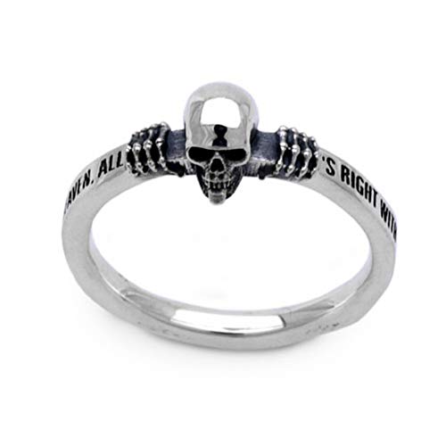 [ドクターモンロー] スモールスカルリング 7号～23号 (10号) シルバー925 スターリングシルバー 骸骨 ドクロ 英語 英字 指輪