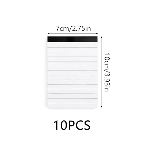 10 Stück Mini Notizblock A7 Kleine Notizblöcke Klein, Zettelblock, Notizzettel Block, Schreibblock Liniert, Notepads für Schule Büro Haushalt Memo Schreibblöcke Rezeptblock To Do Liste Block