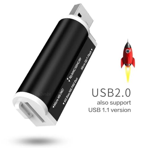 A3vsbr leitor usb multiplo 4 x 1 para cartão de memória micro tf sd hc xc m2 ms pro duo card