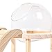 Leefasy Transparent Glass Sand Bath, Glass Hamster House with Wooden Ladder, Hamster Sand Bath for Guinea Pig, Mice, Pet Supplies, L