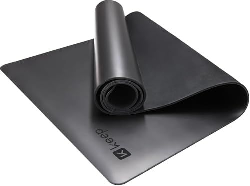 KEEP Professional Yoga Mat with Strap 72"x27" Exercise Mat,Black