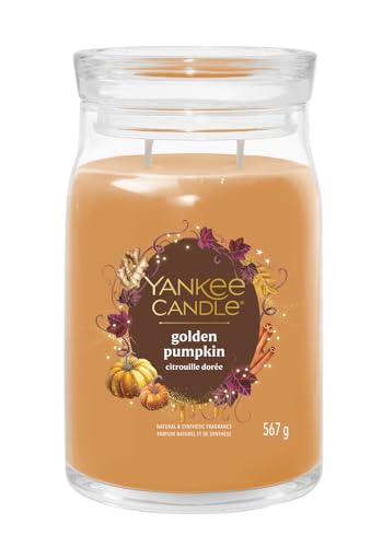Yankee Candle Duftkerze im Glas (groß) GOLDEN PUMPKIN - Signature Kerze Herbstkollektion 2025 mit Brenndauer bis zu 90 Stunden