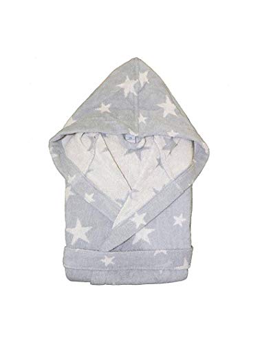 Albornoz Infantil con Capucha Iris Color Gris Talla 14