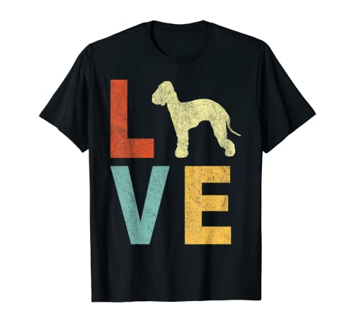 Love Bedlington Retro Bedlington Terrier Dog Vintage T-Shirt