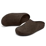 Stelle Clogs Women Mens Arch Support Suede Soft Cork Footbed Sandals Potato Shoes Slip on Home Slippers Non-Slip Comfort(Espresso-Leather,9)
