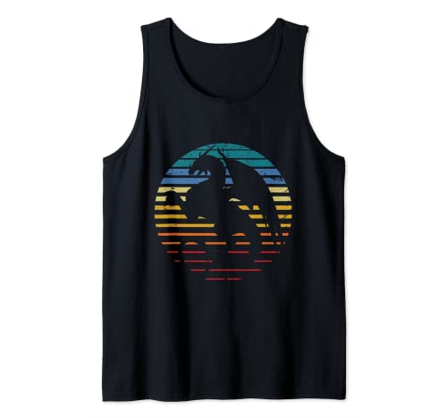 Dragón Volando Fantasía Criatura Mítico Animal Vintage Retro Camiseta sin Mangas