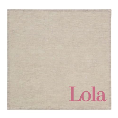 Serviette de Table Enfant en Lin avec Prénom Brodé – Parfaite pour Cantine, Crèche et Repas à la Maison - Douce, Écologique et Réutilisable