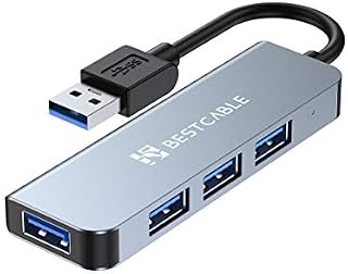 USB 3.0 Hub, BEST CABLE 4-Port USB Data Hub Ultra Slim Compatible with Oculus Rift S, Mac Pro/Mini, Microsoft Surface Series, Surface Pro 2017,XPS, Notebook PC, Mobile HDD and More