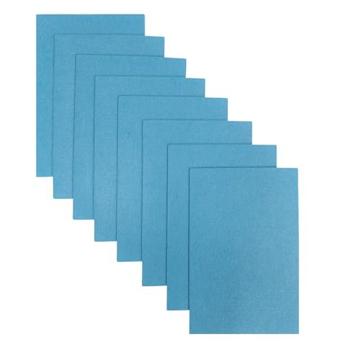 Image of Jtnohx Stiff Felt, 2mm Thick Felt Sheets for Crafts, 8 inchx12 inch Hard Felt Fabric Squares 8Pcs for DIY Projects (Blue)