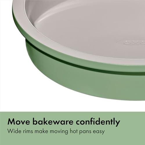 Image of OXO Good Grips Non-Stick Pro Ceramic Coated Metal Bakeware Cake Pan - 9 in Round - Basil, Round Baking Pan for Layered Cakes