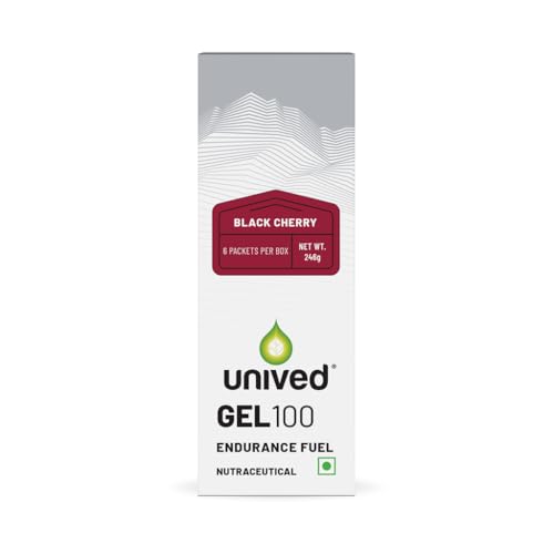 Image of Unived Gel 100 - Vegan Energy Gel for Endurance Athletes Runners & Cyclists - 100kcal - Black Cherry - Pack of 6