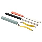 Dispose de limes ergonomiques avec bords arrondis pour façonner et affiner avec précision les crêtes de frettes sans endommager la touche, assurant un entretien précis de l'instrument