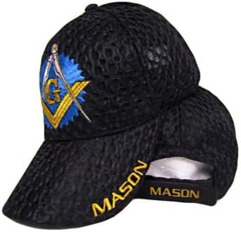 Flakita's Novelties Black Mesh Mason Masonic Freemasonry Freemason Masonry Trucker Shadow Adjustable Embroidered Cap Hat