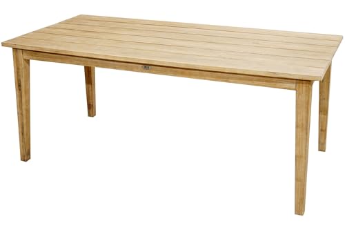 PLOß Borneo Esstischgruppe, beige-meliert, Polyrattan/FSC-Akazie, Tisch 180x90cm, 6 Cocktail-Sessel