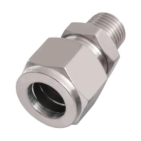 Horiznext Stainless Steel 304 Compression Fitting to connect 1/2 inch OD tube x 1/4 NPT Male thread Coupler, for brass copper stainless steel tubing Cover