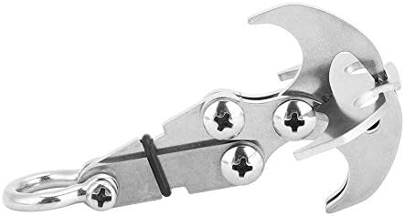 Stainless Steel Climbing Claw Foldable Gravity Grappling Hook Climbing Hook Outdoor Survival Carabiner Tool for Camping Mountaineering Hiking Survival Home Equipment