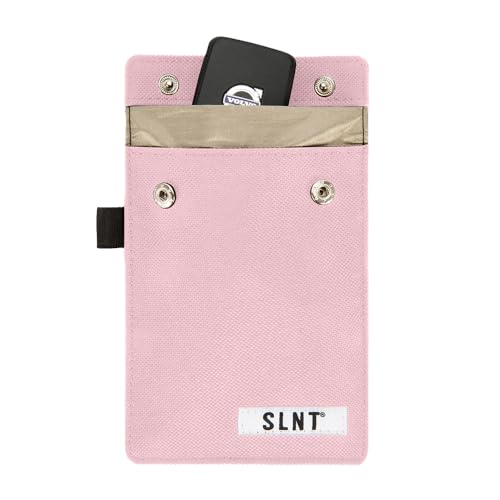 SLNT Signal Blocking Faraday Key Fob Case with Silent Pocket - Car Anti Theft Device Shields Against All Signal Types, Includes RFID Blocking & Durable Faraday Bag, Fits Most Keyfobs (Pink, X-Small)