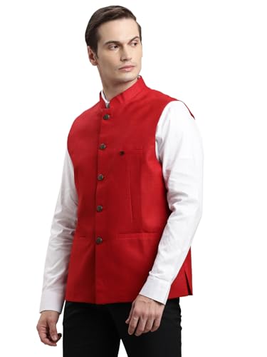 Image of Turtle Men Polycotton Solid Formal Nehru Jacket||Men's Ethnic Jacket