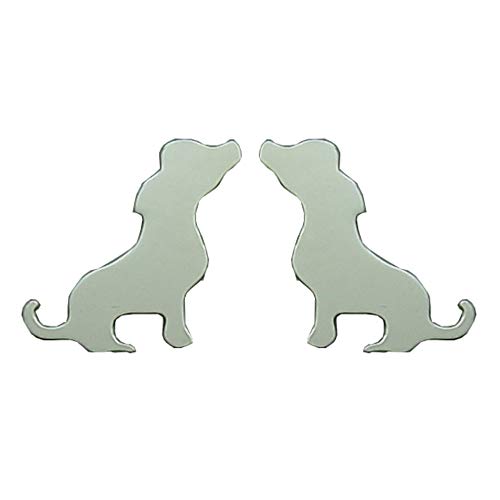 Boucles d'oreilles chien argent 925 anti perte avec poussoir
