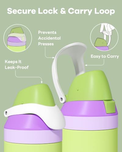avodvo 24 oz Insulated Water Bottle with Straw, Leakproof Dual-Sip Lid - image 3