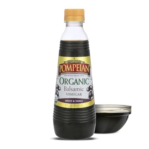 Pompeian Gourmet Organic Balsamic Vinegar - 16 Fl Oz - Vinegar for Cooking - Sweet and Tangy Flavor for Salad Dressings, Marinades, and Sauces