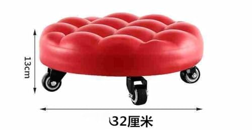 Wpunwen ロースツール 作業椅子 作業用スツール キャスター付き椅子 低所作業 室内移動 足置き台 小型 軽量 360°回転キャス 自動車整備 イス (B) [3]