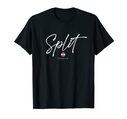 Split Croatia Flag T-Shirt, Black