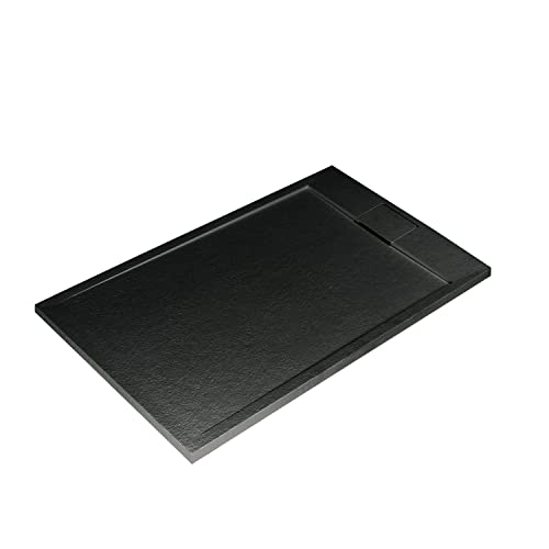 Ideal Standard Ultra Flat S I.life Duschwanne 120x90 Cm – Harz, Rutschfest, Matt Schwarz – Mit Verstecktem Ablauf