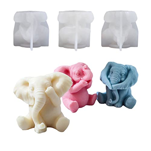 Moule en silicone bébé éléphant haute précision pour moulage résine et savon - 3