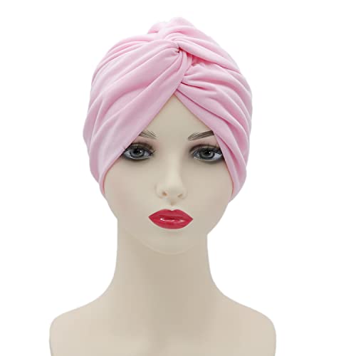 3Pack Turban Chemo Beanie, Head Wrap Cap Cotton India Headwear For Woman Cancer Patient (Pink&Green&Beige) #TOP1