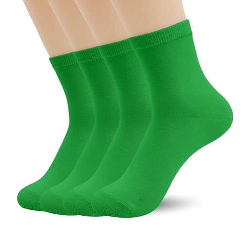 Image of Azwelier Unisex Colorful Quarter Ankle Athletic Socks Breathable Cotton Blend Crew Style 4 Pairs Pack