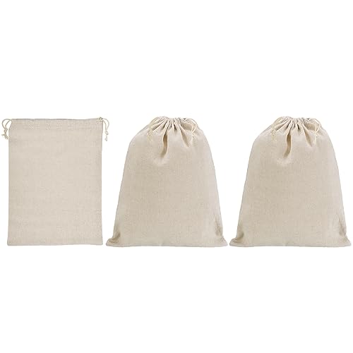 Sac à monnaie cordon 35,6x25,4cm PATIKIL lot de 3 pochette tissu beige pour rangement de monnaie