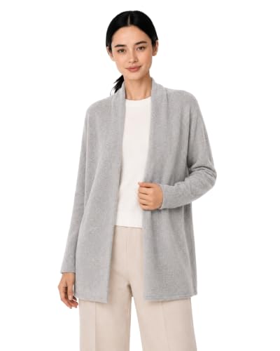 Image of State Cashmere Lightweight Mid-Thigh Cashmere Cardigan 100% Pure Cashmere Sweater Cashmere Wraps for Women