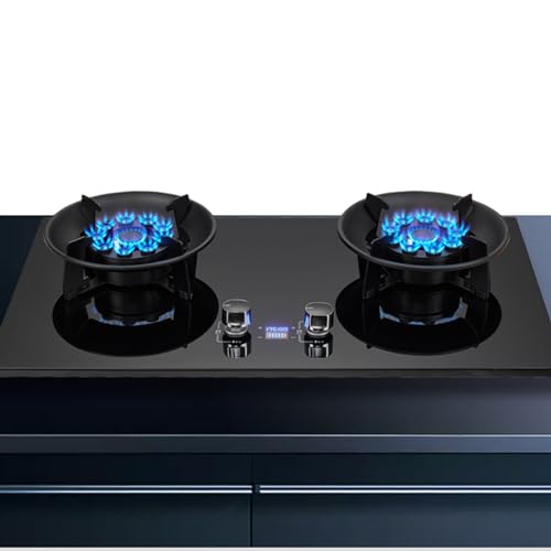 Cuisinière À Gaz 2 Brûleurs, Cuisinière À Flamme Élevée 5,0/5,2 KW, Minuterie De Support De Pot En Fonte Avec Protection Contre L'extinction, Cuisinière Indépendante De Camping En Plein Air ( Size : L