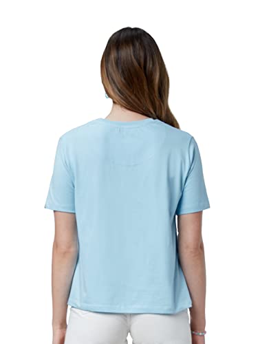 Image of The Souled Store|Official Daisy Duck: All About Me Women and Girls T-Shirts|Leeve|Regular fit Graphic Printed| 100% Cotton Blue Color Women T-Shirts T Shirt for Women Round Neck