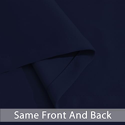 Yakamok Blackout Curtains Room Darkening Thermal Insulated Window Panels,Solid Grommet Top Drapes for Bedroom/Living Room(70Wx84L, Navy Blue, 2 Panels)