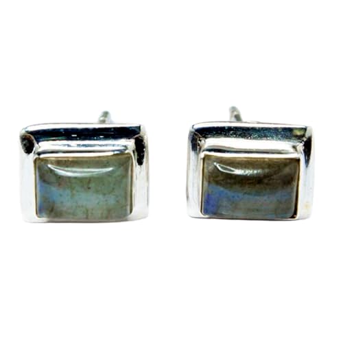 Boucles d'oreilles labradorite anti-allergie argent 925 puce coussin LK_VSTD_0870