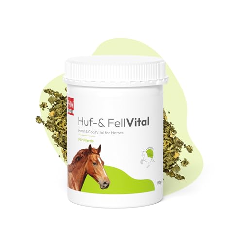 PHA Huf & Fell Vital Pulver für Pferde - Für Starke Hufe & glänzendes Fell, mit Biotin Pferd, Zink Pferd & DL-Methionin, unterstützt beim Fellwechsel, Ergänzungsmittel, 750 g