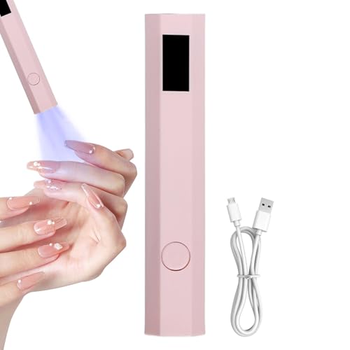 Lámpara UV para uñas, secador de esmalte de gel de mano, luz de uñas portátil con 2 temporizadores, pantalla LED de 4 x 0.75 pulgadas, diseño compacto para uso doméstico y de viaje