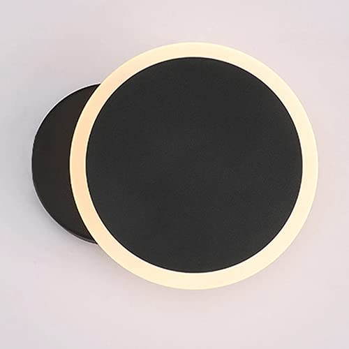 Lámparas de pared LED negras redondas para decoración de cocina y pasillos