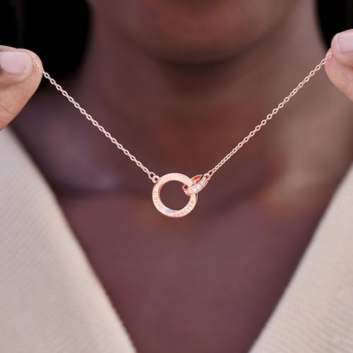 SilverLining Creation Mother Daughter Necklace Gifts for Mom & Daughter, 18K Gold Plated, 5A Zirconia, Triple-Layered Finish, Size 17-19''3