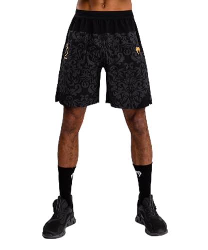 Venum X Ilia Topuria Short d'entraînement inégalé pour homme, noir/or, Taille XL