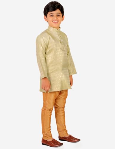 Image of Boy's Kurta Pajama Set (Silk) Traditional Dress Ethnic Wear (P-170)