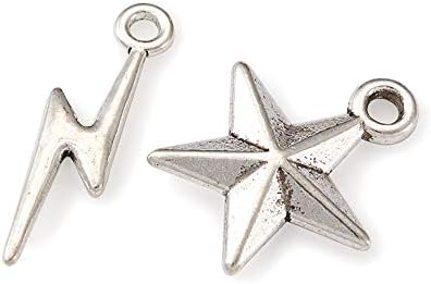 Cheriswelry Metal Hollow Pendants Dangle Charms Connectors for Jewellery Bracelet Necklace Earring Making