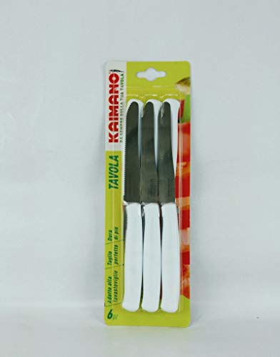 Kaimano - Confezione da 6 coltelli da tavola con lama