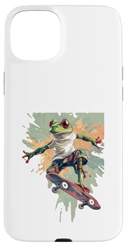 Rad Frog �X�P�[�^�[ ������ �X�P�[�g�{�[�h �f�U�C�� �X�}�z�P�[�X iPhone 15 Plus �p