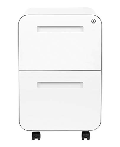 Laura Davidson Furniture Stockpile 2-Drawer Modern Mobile File Cabinet For Home Office Commercial-Grade One Size, White #TOP3